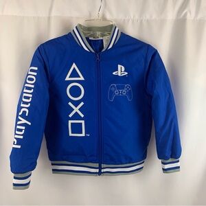 Sony PlayStation TM Light Weight Boys Blue White Jacket Big Kid Size 8 Like New